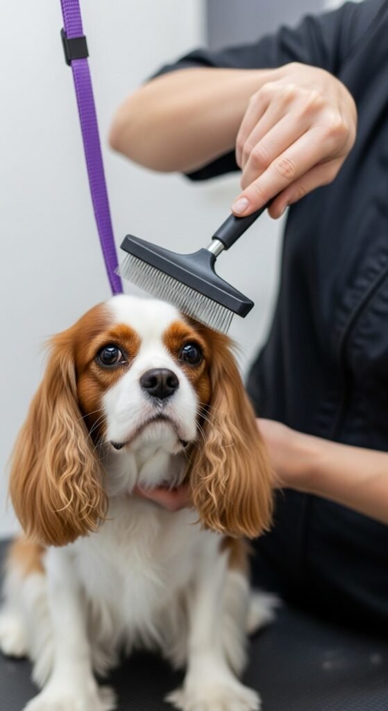 One of the most famous features of your Cavalier King Charles Spaniel is its silky coat, a soft, feathery, and easily styled type. But along with the growth of those beautiful locks, there are increasing questions: Can I shave off my Cavalier? Or just a trim? The dilemma for dog owners is common, especially when the weather is hot or when matting becomes a problem. Shaving may be viewed as a simple solution to keep your pup cool, but it may not necessarily help. Knowing how and at what time to groom the coat of your Cavalier is in good taste and will keep him or her comfortable, healthy, and as majestic as always. We will analyze the facts, myths, and best grooming tips of your Cavalier King Charles Spaniel. ​ WHAT IS THE TOPIC ABOUT? This paper discusses the issue of shaving, or trimming Cavaliers, according to the advice of experts in grooming and veterinarians. Cavalries are double-coloured, the undercolour being soft, to protect against the cold, and the topcolour long, to keep off the wet. The key debate: Both layers are removed during shaving, which can interfere with coat health and temperature regulation. Haircuts (trims) also help form and clean the coat without compromising its natural protection. The differentiation can assist dog owners in making better decisions, which would contribute to the skin's well-being, comfort, and the characteristic Cavalier appearance. WHY IT MATTERS FOR DOGS And not only is it beauty, but biology, to your Cavalier. Their fur allows them to regulate their temperature, shields them against sunburn, and repels dirt. Shaving a double-coated breed will disrupt such natural processes, causing such problems as: Summer overheating or sunburn. Itchy, dry, or irritated skin Unevenly grown hair (tends to be patchy or rough) Drying of the skin and hair of nature. Caring for the coat will keep your dog cool and comfortable, in addition to eliminating tangles without harming their health or appearance. ​ The Magic of the Coat of your Cavalier. The type of coat Cavies use is the double-layered, which allows them to suit the temperature variations: Undercoat: Soft, small fur right near the skin to keep cavaliers warm in the winter, cool in the summer, just like a fur. Topcoat: Long/silky hair that is resistant to moisture, dirt, and UV rays. By shaving both layers, the balance of nature is destroyed. The new coat can regrow asymmetrical, often even rupturing the follicle. The coat may become frizzy, coarse, or patchy over time, a condition also known as coat funk. ​ Your Cavalier Must Be Groomed (Not Shaved) ​ When the coat of your Cavalier appears to be messy and uncomfortable, that does not mean it should be shaved. Rather, watch out to indicate a trimming or grooming that is necessary: knotted or shaggy hair, where the ears are, and at the heels. Hair on the covering of the eyes or hooves. Leaves or dirt are attached to the feathering. Added scratching or licking, as a result of accumulation or irritation. Excessive shedding All of these can be attended to with no more than a brushing and clipping--no more than that--and no shaving of the beautiful coat of his Cav. ​ Grooming Care Tips and Solutions ​ 1. Regular Brushing Is Key The Cavalier needs to be brushed at least three to four times per week with either a slicker brush or a soft pin brush. This will remove loose fur, keep mats at bay, and maintain the oils that are evenly distributed to produce a healthy shine. Pro Tip: It is always advisable to brush your hair before taking a bath so that it won't get tangled. 2. Get a Feather Trim, not a Fully Shaved Head Request that your groomer lightly trim the areas around your feet, tail, chest, and sanitary area. It is to smooth out the coat-- not to make it very short. Many owners opt for a teddy trim or neatening trim, which allows the natural flow to remain intact. 3. Apply Dog Shampoo/ Moisturizing. Since the skin of Cavaliers is sensitive, it is best to select a mild shampoo and conditioner approved by the vet, which hydrates and does not strip natural oils. 4. Manage Heat Without Shaving In case you are concerned that your dog will be overheated: Keep them indoors during periods of maximum heat. Provide cool mats or fans. I have trimmed my paw hair to be more attractive and cool. Make sure there is perpetual availability of water. A well-brushed coat, in fact, also insulates and cools better than shaved skin. 5. Professional Dressing Schedule. Professionally groom the books every 6-8 weeks. Experienced groomers are familiar with the Cavalier coat and can cut it in a strategic manner to achieve a comfortable and stylish appearance. ​ VET INSIGHTS / EXPERT NOTES Breed experts and veterinary dermatologists, such as those at the American Kennel Club (AKC) and the Cavalier King Charles Spaniel Club, recommend that this breed should not be shaved unless it is medically necessary (i.e., due to surgery or an extreme level of matting). According to the AKC: Shaving a dog with a double coat does not help them be any cooler, and this can, in fact, disrupt the temperature-regulating properties of the coat. According to Dr. Janet Tobiassen Crosby, DVM, shaving may cause sunburns and heatstroke in dogs, as well as permanent damage to their coats. Rather, maintain regular grooming, brushing, and trimming to control the comfort and hygiene. ​ COMMON MISTAKES TO AVOID To keep cool in summer, you must shave. There is nothing one can do but ignore mats until they are shaved. With the clippers or scissors of a man. Missing between grooming and brushing. Excessive bathing can deprive the skin of its natural oils.